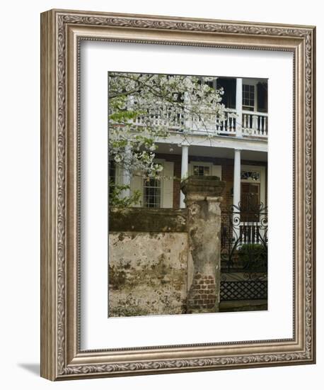 House front with balcony, Charleston, South Carolina, USA-Corey Hilz-Framed Photographic Print