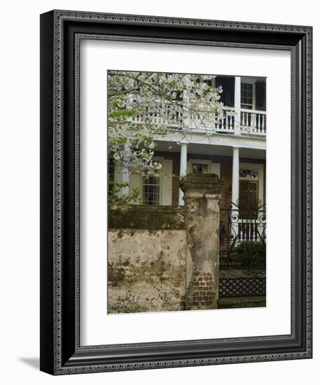 House front with balcony, Charleston, South Carolina, USA-Corey Hilz-Framed Photographic Print