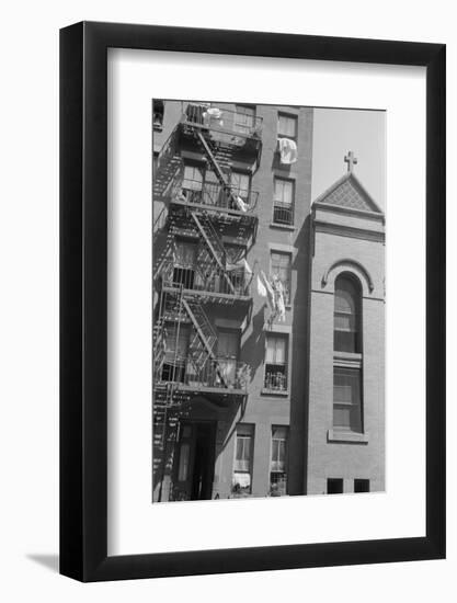 House fronts on 61st Street, between 1st and 3rd Avenues, New York City, 1938-Walker Evans-Framed Photographic Print