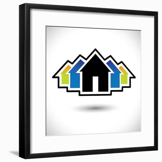 House (Home) And Residence Sign For Real Estate-smarnad-Framed Premium Giclee Print