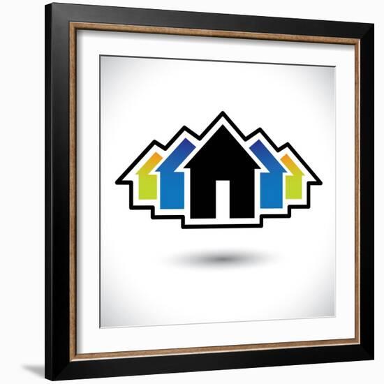 House (Home) And Residence Sign For Real Estate-smarnad-Framed Art Print