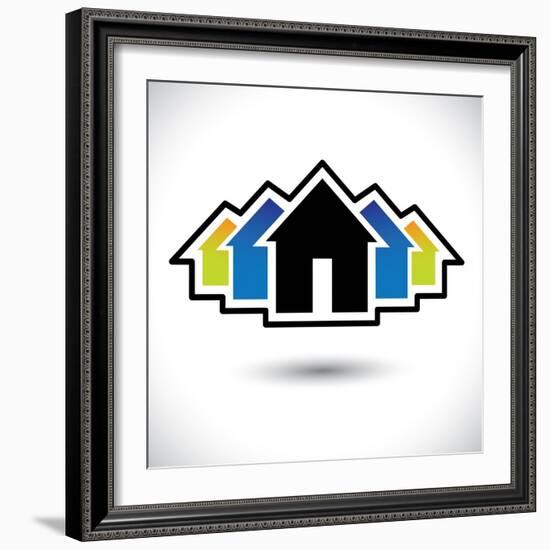 House (Home) And Residence Sign For Real Estate-smarnad-Framed Art Print