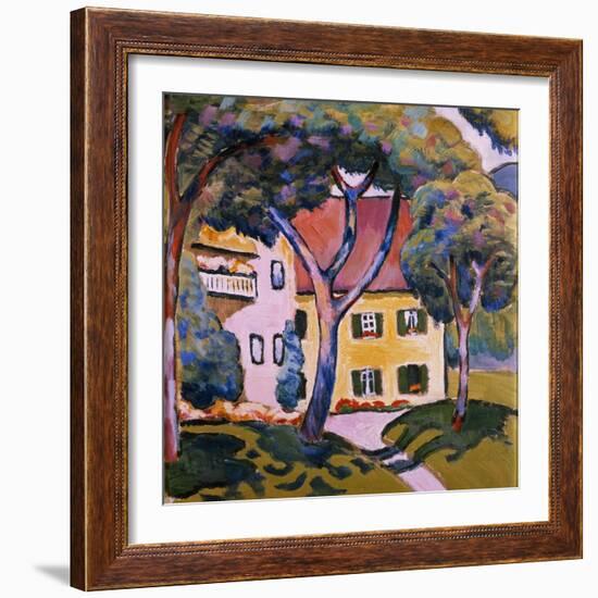 House in a Landscape-Auguste Macke-Framed Giclee Print