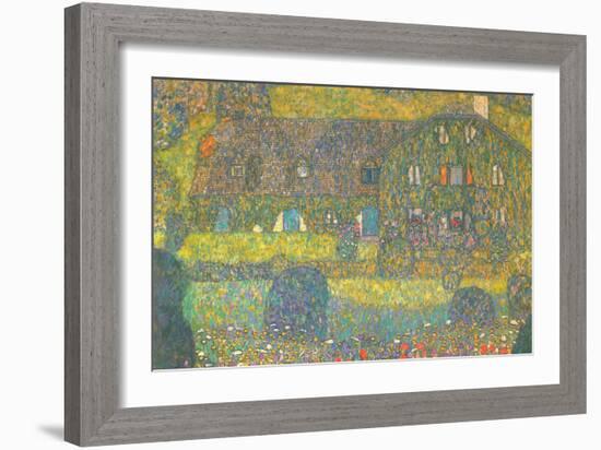 House In Attersee-Gustav Klimt-Framed Art Print