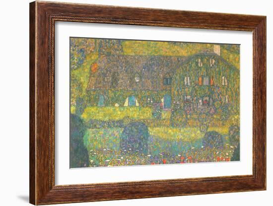 House In Attersee-Gustav Klimt-Framed Art Print