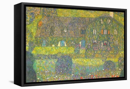 House In Attersee-Gustav Klimt-Framed Stretched Canvas