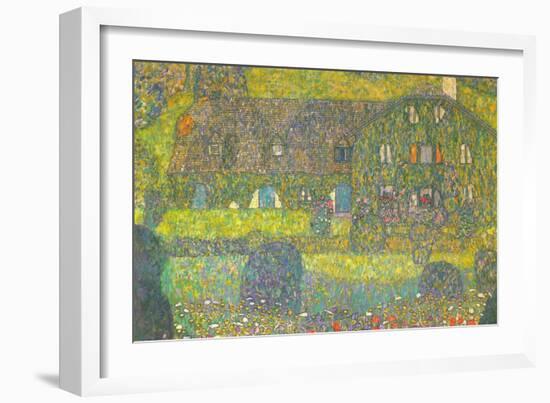 House In Attersee-Gustav Klimt-Framed Art Print