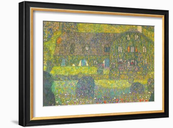 House In Attersee-Gustav Klimt-Framed Art Print