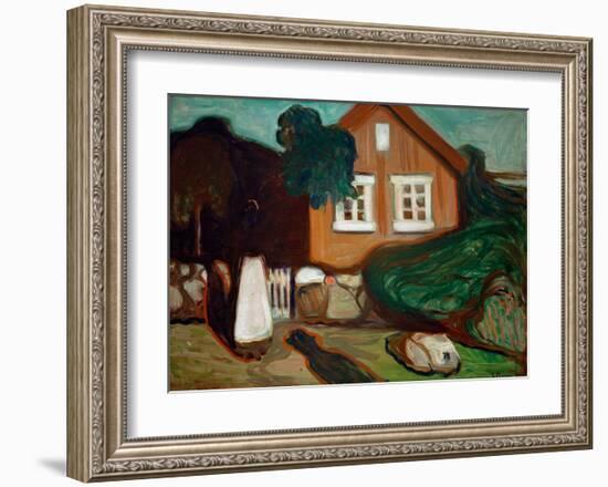 House in Moonlight, 1895-Edvard Munch-Framed Giclee Print