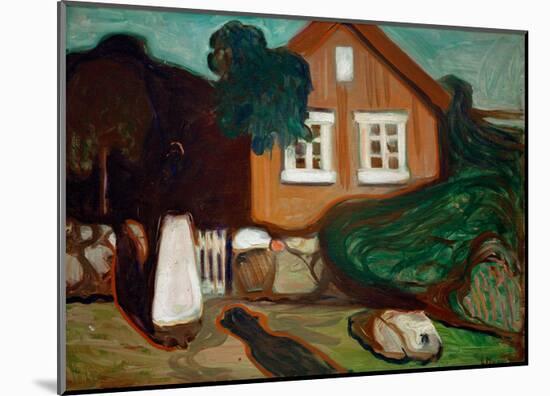 House in Moonlight, 1895-Edvard Munch-Mounted Giclee Print