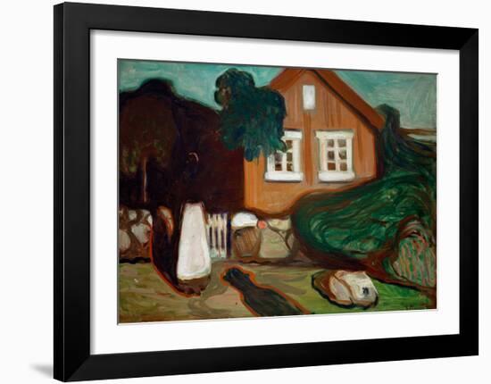 House in Moonlight, 1895-Edvard Munch-Framed Giclee Print