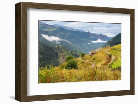 House in mountains near Ushguli, Svaneti mountains, Caucasian mountains-Jan Miracky-Framed Photographic Print