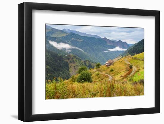 House in mountains near Ushguli, Svaneti mountains, Caucasian mountains-Jan Miracky-Framed Photographic Print