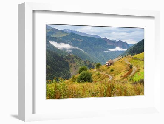 House in mountains near Ushguli, Svaneti mountains, Caucasian mountains-Jan Miracky-Framed Photographic Print