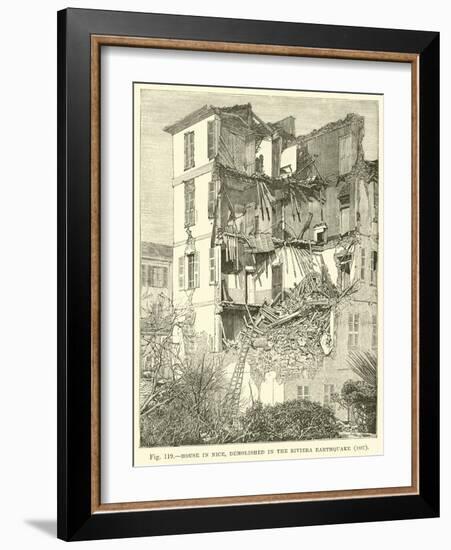 House in Nice, Demolished in the Riviera Earthquake, 1887-null-Framed Giclee Print