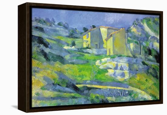 House In Provence-Paul Cézanne-Framed Stretched Canvas