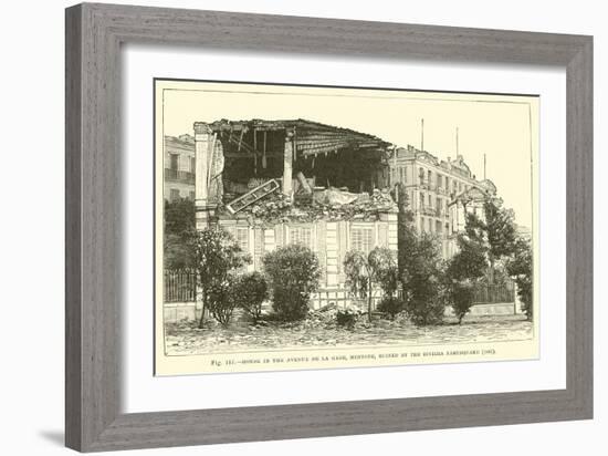 House in the Avenue De La Gare, Mentone, Ruined by the Riviera Earthquake, 1887-null-Framed Giclee Print