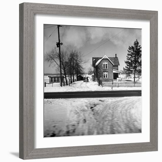 House in the Country, as Seen from Train Window-Walker Evans-Framed Photographic Print