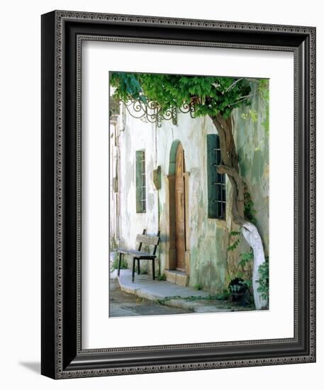 House in the village Vessa on Chios, Greece-Rainer Hackenberg-Framed Photographic Print