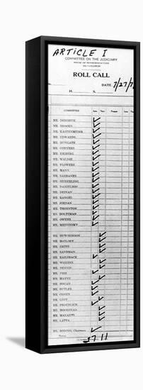 House Judiciary Committee Impeachment Vote the Tally Sheet-null-Framed Stretched Canvas