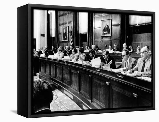 House Judiciary Committee in Deliberations Leading to Impeachment Vote of Pres Nixon, Jul 14, 1974-null-Framed Stretched Canvas