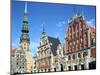 House of Blackheads and St Peters Church, Riga, Latvia-Peter Thompson-Mounted Photographic Print