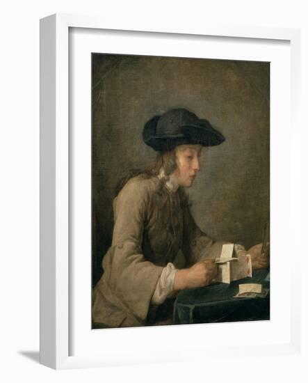 House of Cards, c.1737-Jean-Baptiste Simeon Chardin-Framed Giclee Print