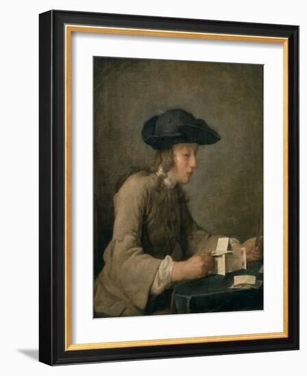 House of Cards, c.1737-Jean-Baptiste Simeon Chardin-Framed Giclee Print