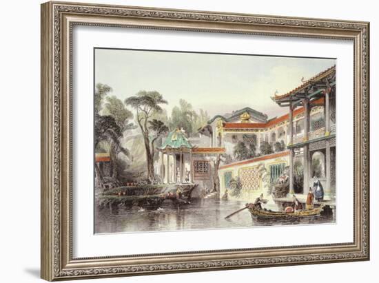 House of Conseequa, a Chinese Merchant, in the Suburbs of Canton, from "China in a Series of Views"-Thomas Allom-Framed Giclee Print