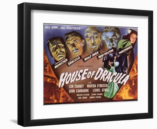 House of Dracula, 1945-null-Framed Premium Giclee Print