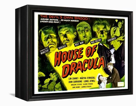 House of Dracula, 1945-null-Framed Stretched Canvas