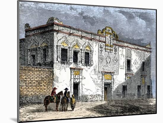 House of Hernando Cortes in Mexico City, Built by Native Labor in the 1500-null-Mounted Giclee Print