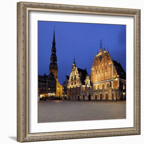 House of the Blackheads at Night, Ratslaukums (Town Hall Square), Riga, Latvia, Baltic States-Gary Cook-Framed Photographic Print