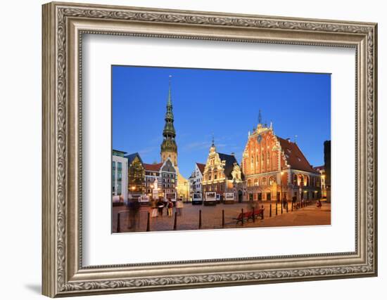 House of the Brotherhood of the Blackheads dating back to 1334, a Unesco World Heritage Site. Riga,-Mauricio Abreu-Framed Photographic Print