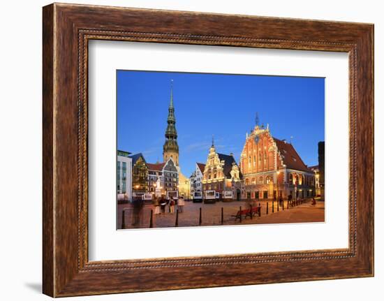 House of the Brotherhood of the Blackheads dating back to 1334, a Unesco World Heritage Site. Riga,-Mauricio Abreu-Framed Photographic Print