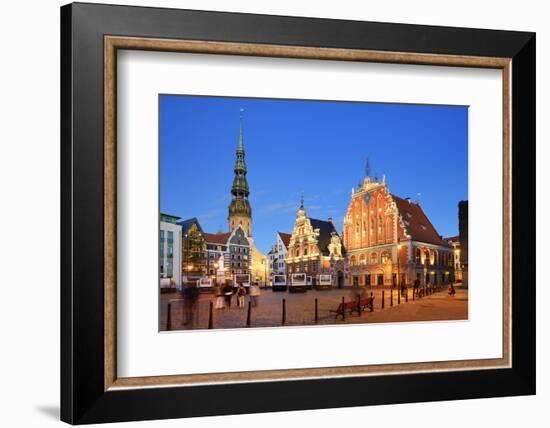 House of the Brotherhood of the Blackheads dating back to 1334, a Unesco World Heritage Site. Riga,-Mauricio Abreu-Framed Photographic Print