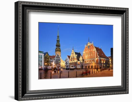 House of the Brotherhood of the Blackheads dating back to 1334, a Unesco World Heritage Site. Riga,-Mauricio Abreu-Framed Photographic Print