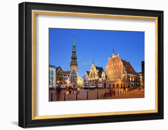 House of the Brotherhood of the Blackheads dating back to 1334, a Unesco World Heritage Site. Riga,-Mauricio Abreu-Framed Photographic Print