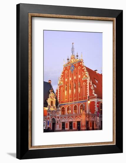 House of the Brotherhood of the Blackheads dating back to 1334, a Unesco World Heritage Site. Riga,-Mauricio Abreu-Framed Photographic Print