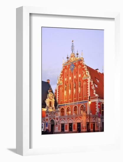 House of the Brotherhood of the Blackheads dating back to 1334, a Unesco World Heritage Site. Riga,-Mauricio Abreu-Framed Photographic Print