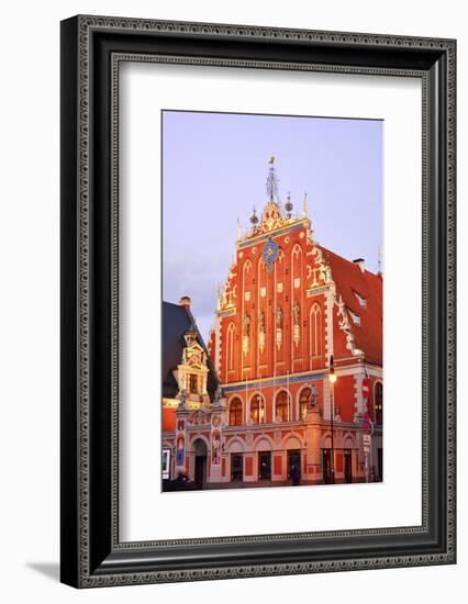 House of the Brotherhood of the Blackheads dating back to 1334, a Unesco World Heritage Site. Riga,-Mauricio Abreu-Framed Photographic Print