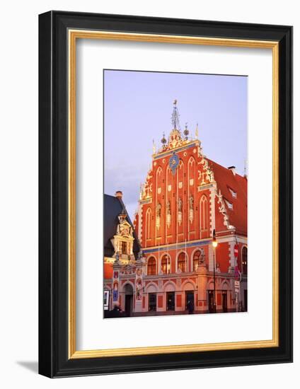 House of the Brotherhood of the Blackheads dating back to 1334, a Unesco World Heritage Site. Riga,-Mauricio Abreu-Framed Photographic Print