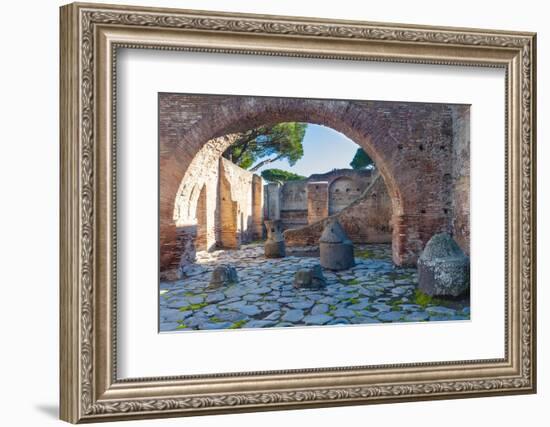 House of the Millstones, Ostia Antica archaeological site, Ostia, Rome province, Latium (Lazio)-Nico Tondini-Framed Photographic Print