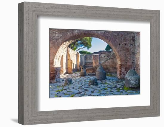 House of the Millstones, Ostia Antica archaeological site, Ostia, Rome province, Latium (Lazio)-Nico Tondini-Framed Photographic Print