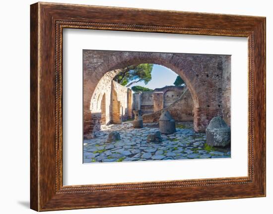 House of the Millstones, Ostia Antica archaeological site, Ostia, Rome province, Latium (Lazio)-Nico Tondini-Framed Photographic Print