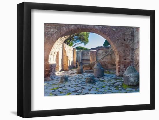 House of the Millstones, Ostia Antica archaeological site, Ostia, Rome province, Latium (Lazio)-Nico Tondini-Framed Photographic Print