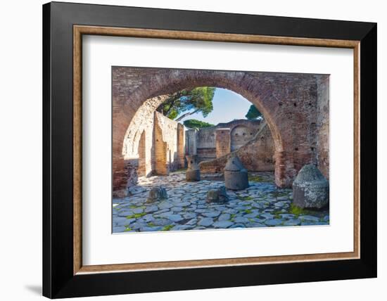 House of the Millstones, Ostia Antica archaeological site, Ostia, Rome province, Latium (Lazio)-Nico Tondini-Framed Photographic Print