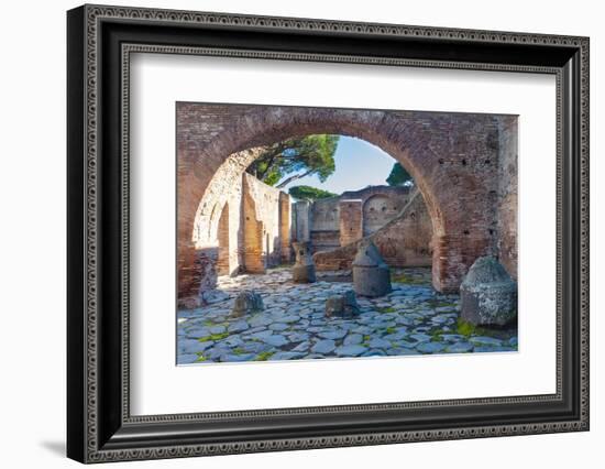 House of the Millstones, Ostia Antica archaeological site, Ostia, Rome province, Latium (Lazio)-Nico Tondini-Framed Photographic Print