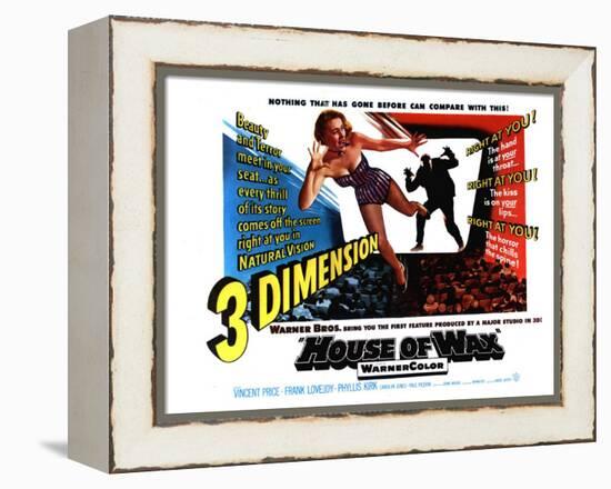 House of Wax, UK Movie Poster, 1953-null-Framed Stretched Canvas