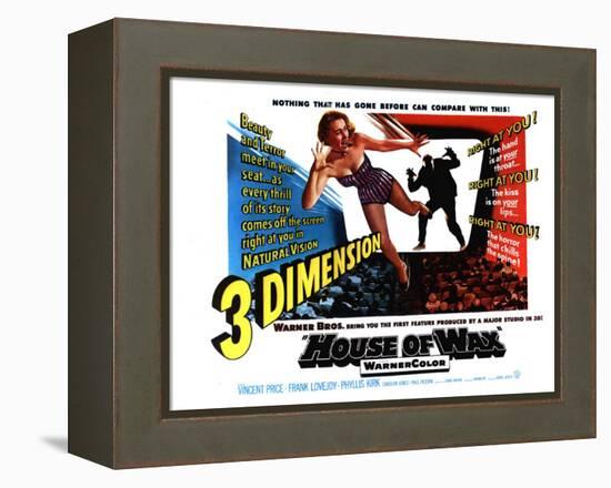 House of Wax, UK Movie Poster, 1953-null-Framed Stretched Canvas